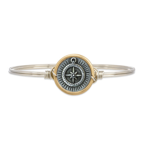 Compass Bangle Silver Bracelet 