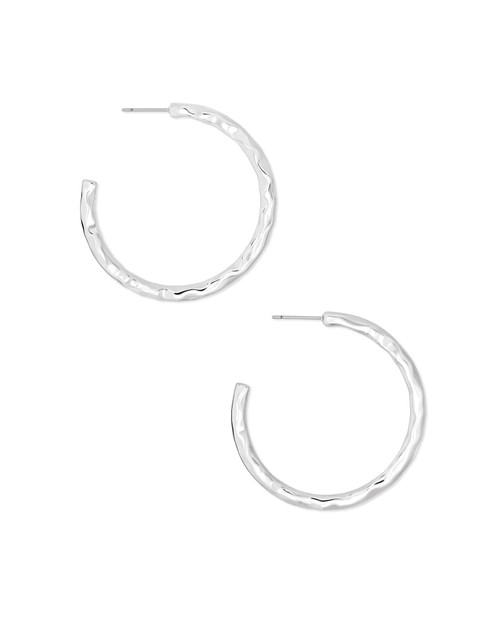 Zorte Small Hoop Silver Metal Earring