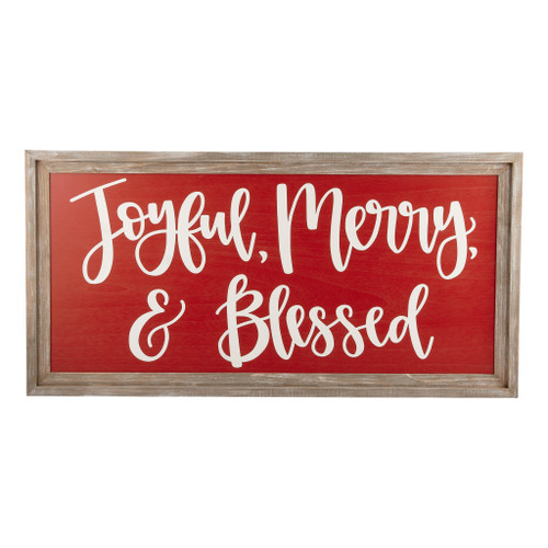 Joyful Merry & Blessed Framed Board