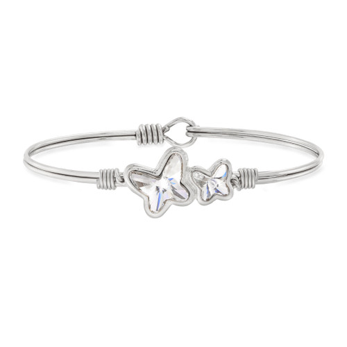 Butterflies Bracelet Petite Crystal Silver