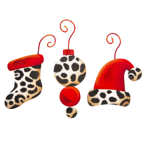 Large Red & Leopard Ornament