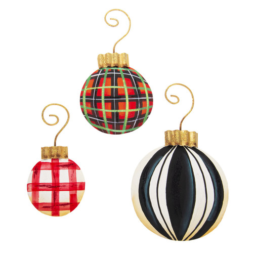 Black Stripe Metal Ornament