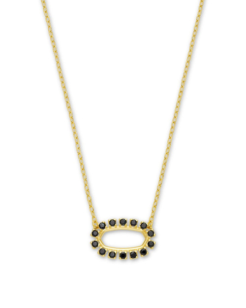 Elisa Open Frame Gold Black Necklace 