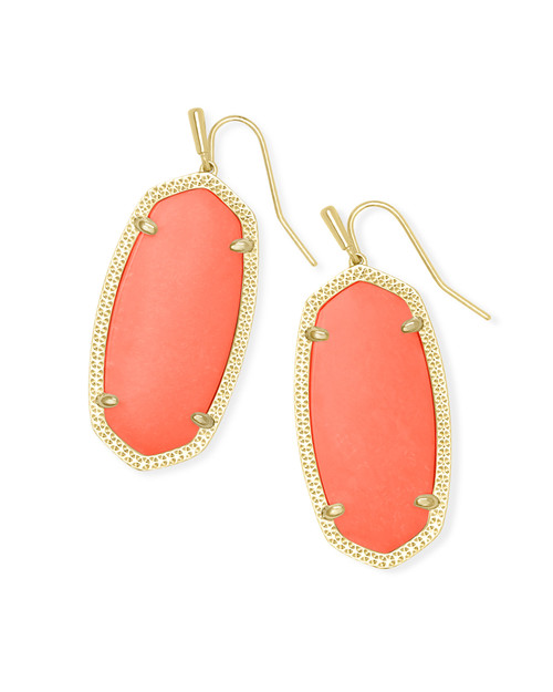 Elle Earring Gold Bright Coral
