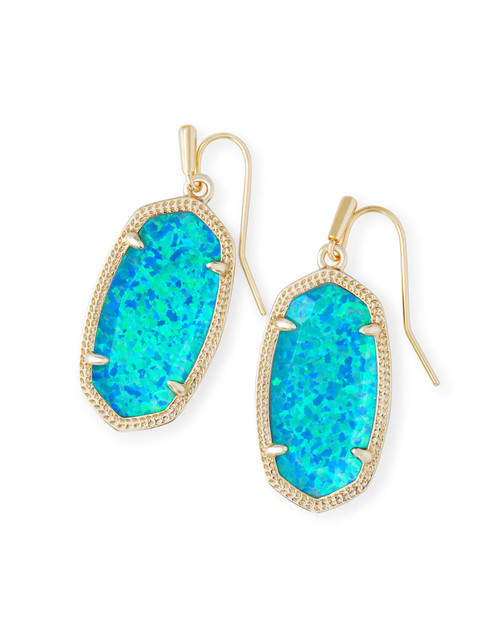 Dani Earring Gold Turquoise Opal