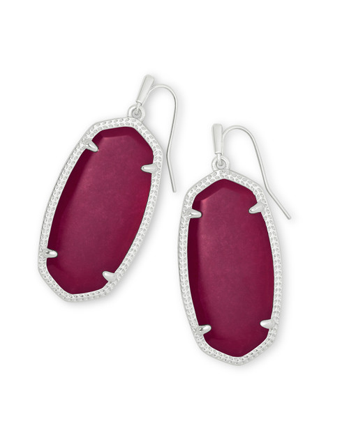 Danielle Earring Silver Maroon