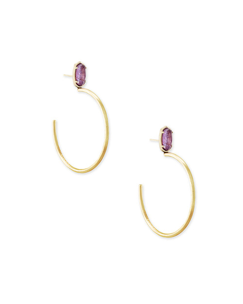 Small Stone Pepper Earring Gold Purple