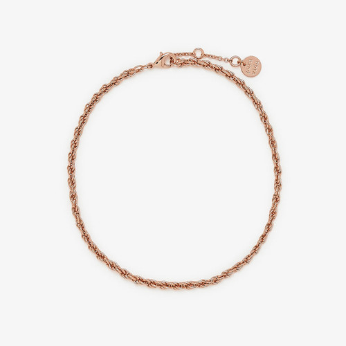 Twisted Rope Chain Rose Gold Anklet