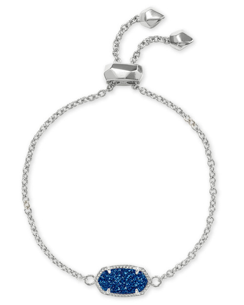 Elaina Bracelet Silver Blue Drusy