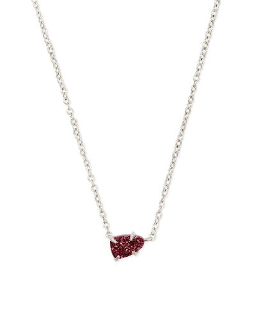 Helga Necklace Silver Maroon Drusy