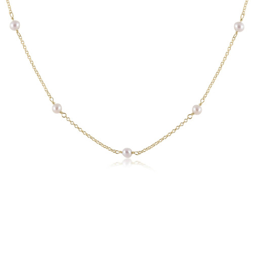 Pearl 15" Choker 3mm Necklace