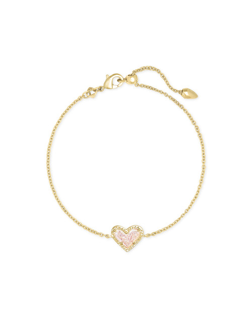 Ari Heart Gold Iridescent Drusy Bracelet