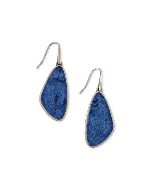 McKenna Sm Drop Earring Navy Wood