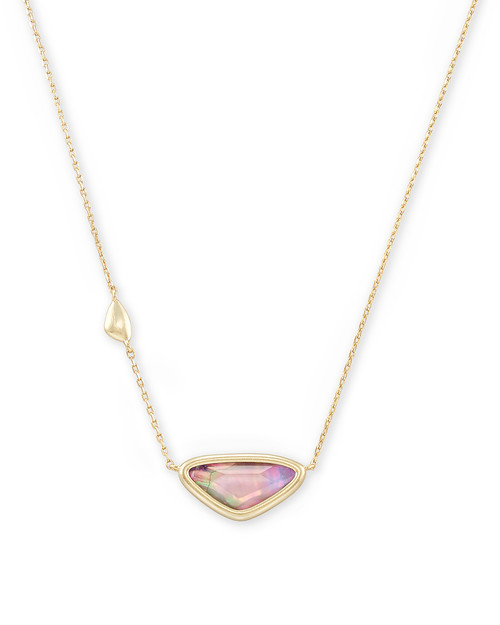 Margot Short Necklace Gold Lilac Abalone