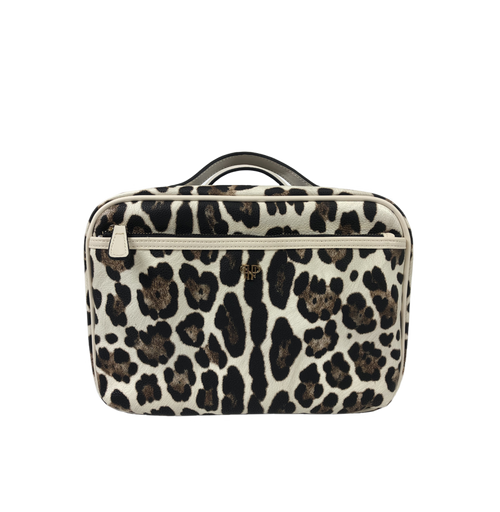 Cream Leopard Toiletry Case