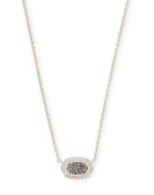 Chelsea Necklace Silver Platinum Drusy CZ