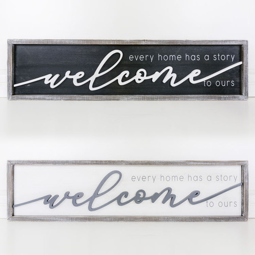 Welcome to Ours Sign Reversible Sign 37x9