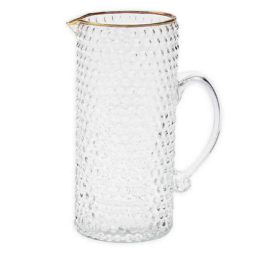 Gold Bubble Glass Pitcher 