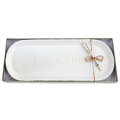 Mr. & Mrs. Beaded Hostess Tray Set 