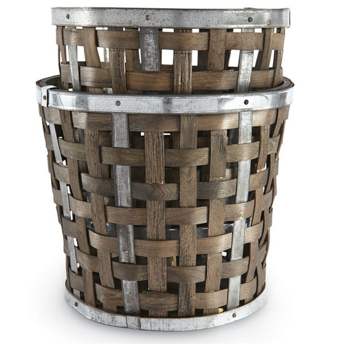 Medium Woven Wood Hearth Basket