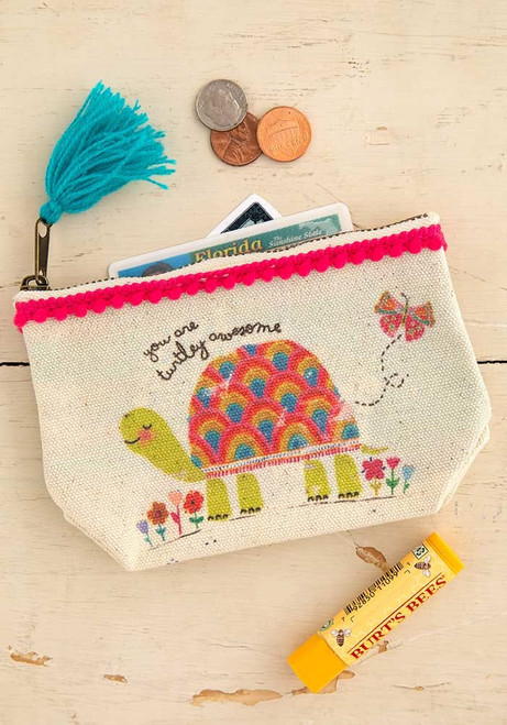 Turtley Awesome Mini Canvas Pouch