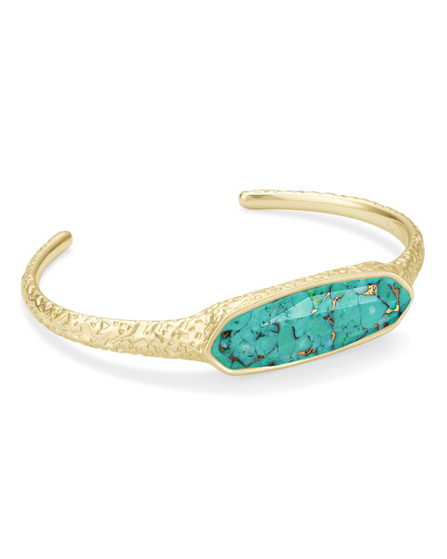 Layla Cuff Gold Bronze Veined Teal