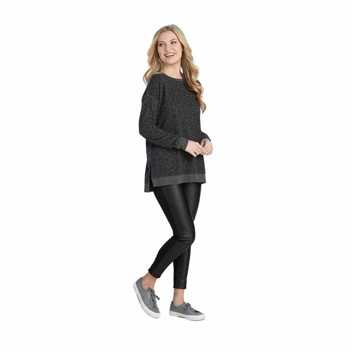 Medium Black Leopard Fanning Sweatshirt