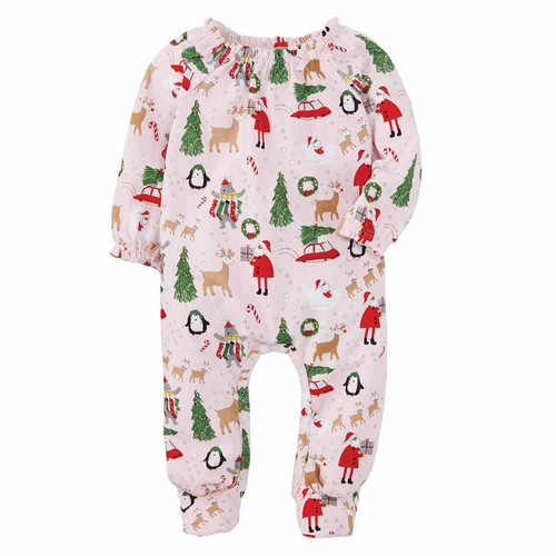 Girl Christmas Print Sleeper 3-6m