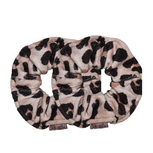 Leopard Microfiber Scrunchie Set