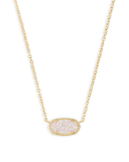 Elisa Necklace Gold and Iridescent Drusy