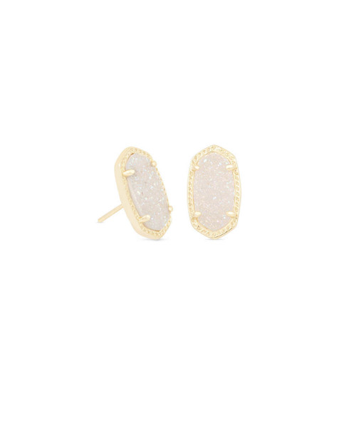 Ellie Earring Gold and Iridescent Drusy