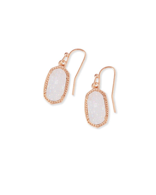 Lee Earring Rose Gold Iridescent Drusy