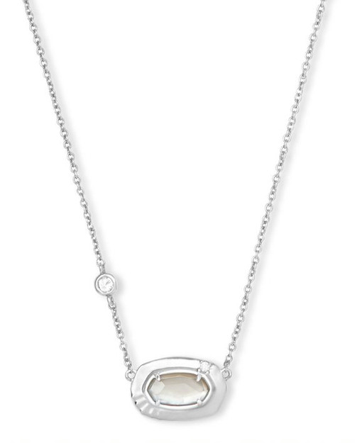 Anna Short Pendant Silver Gray Necklace