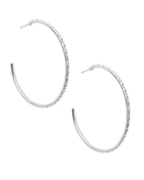 Val Earring Silver Crystal