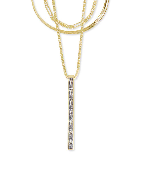 Jack Multi Strand Necklace Gold Crystal