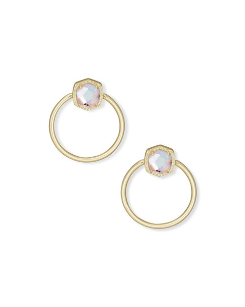 Davie Hoop Gold Dichroic Earrings