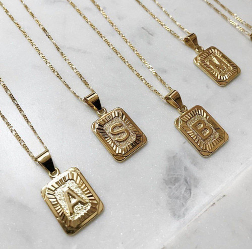 Initial Card B Gold Filled Necklace