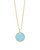 Natalie Pedant Necklace Gold Light Blue 