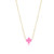 Gold Bright Pink Cross Necklace 14"