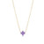 Gold Purple Cross Necklace 14"