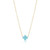 Gold Turquoise Cross Necklace 14"