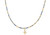 Dusty Blue 15" Choker Gold Cross Necklace