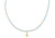 Turquoise 15" Choker Gold Cross Necklace