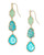 Gwenyth Linear Earring Gold Aqua