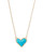 Ari Heart Short Pendant Gold Turquoise Necklace