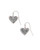 Ari Heart Silver Platinum Drusy Drop Earring