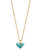 Poppy Short Necklace Gold Veined Turquoise