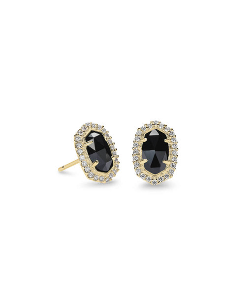 Cade Earring Gold Black CZ - Thompson's