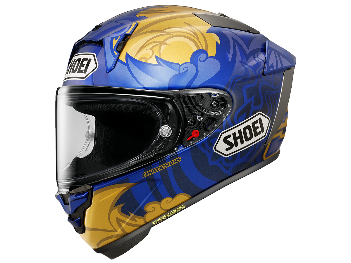 Shoei Motorcycle Helmets | X-15 Marquez Thai TC1 Blue/Gold: MOTO-D  