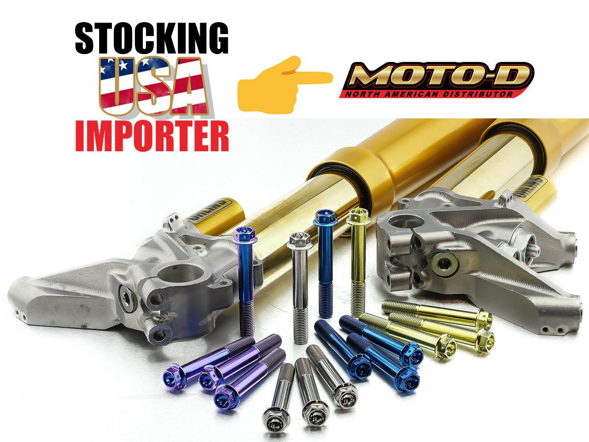 Titanium Race Drilled Hex Front Axle Motorcycle Pinch Bolts M8x40